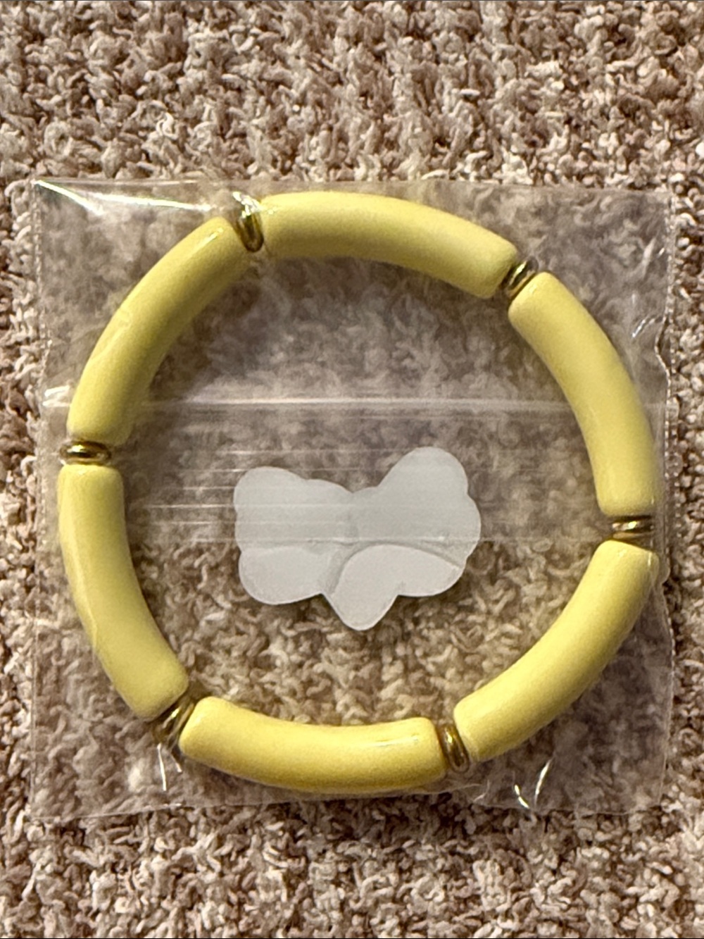 Yellow Bead Stretch Bracelet